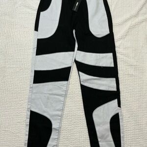 Fashion Nova Black and White Straight Leg Pants